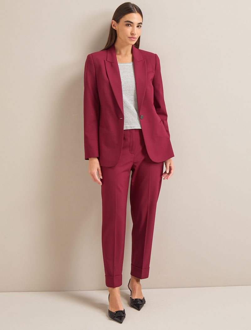 Jamie New Wool Blazer - Burgundy