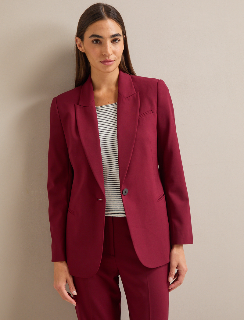 Jamie New Wool Blazer - Burgundy