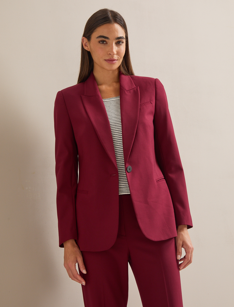 Jamie New Wool Blazer - Burgundy