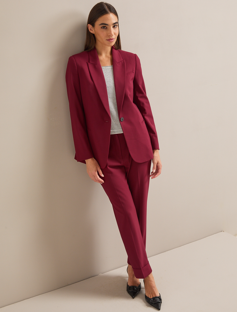 Jamie New Wool Blazer - Burgundy
