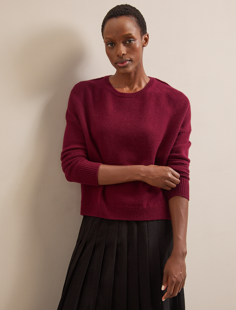 Lainey Cashmere Jumper - Burgundy