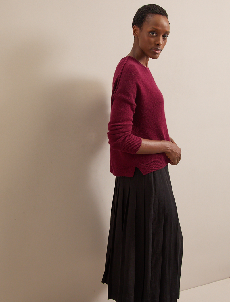 Lainey Cashmere Jumper - Burgundy