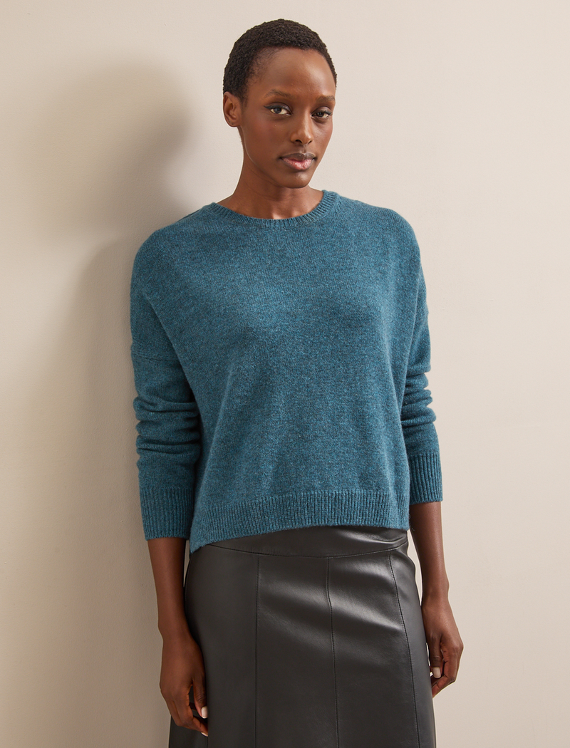 Lainey Cashmere Jumper - Petrol Blue