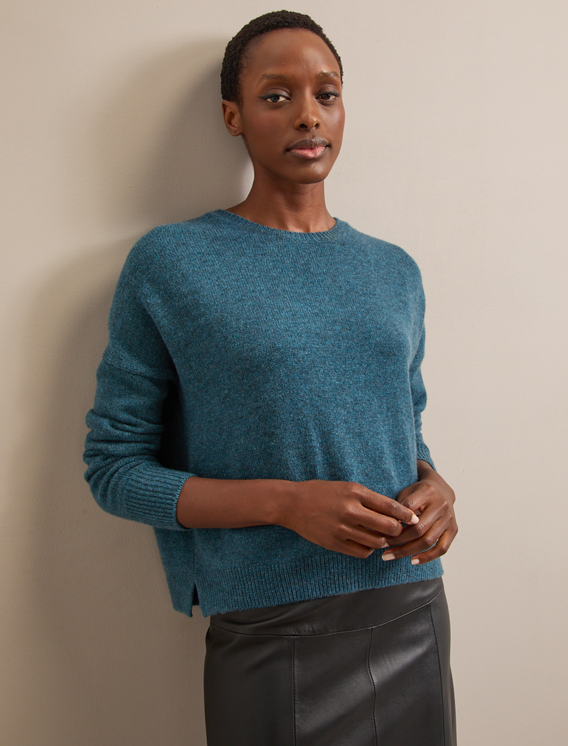 Lainey Cashmere Jumper - Petrol Blue