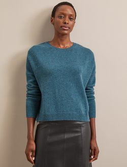 Lainey Cashmere Jumper - Petrol Blue