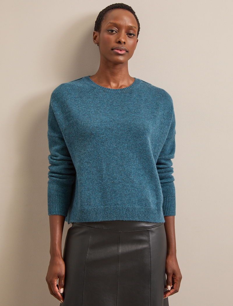 Lainey Cashmere Jumper - Petrol Blue