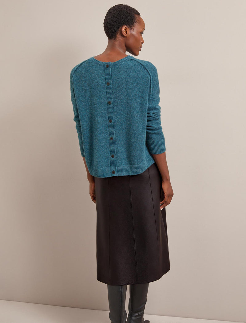 Lainey Cashmere Jumper - Petrol Blue