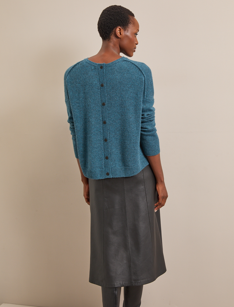 Lainey Cashmere Jumper - Petrol Blue