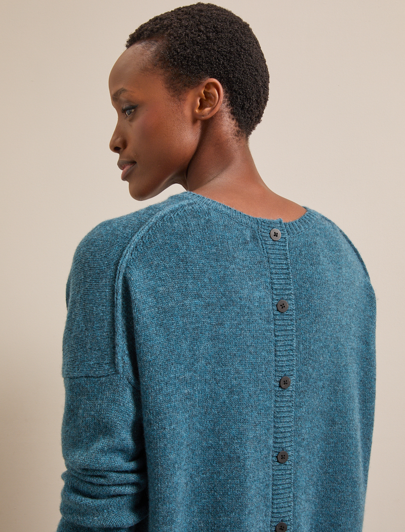 Lainey Cashmere Jumper - Petrol Blue