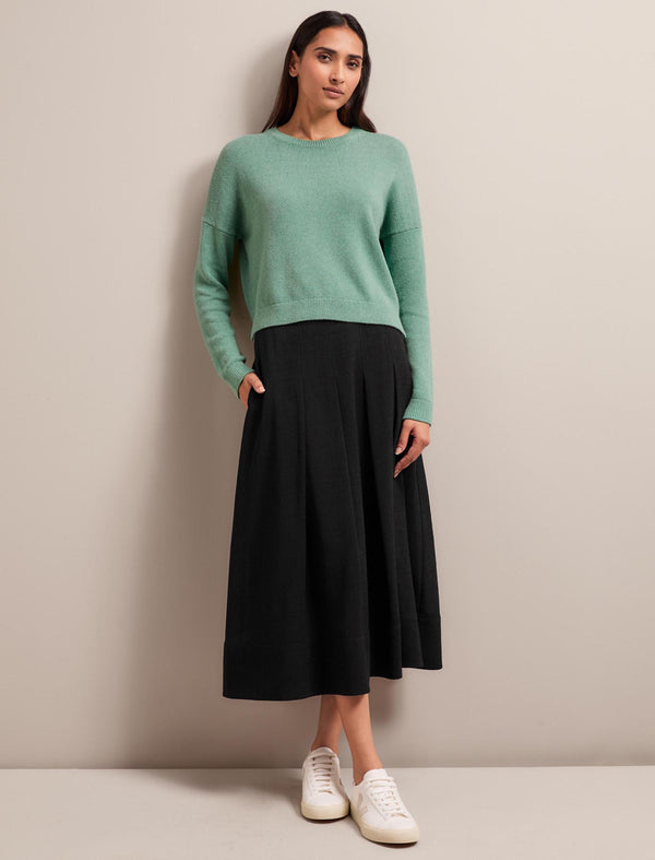 Lainey Linen Blend Jumper - Sea Green