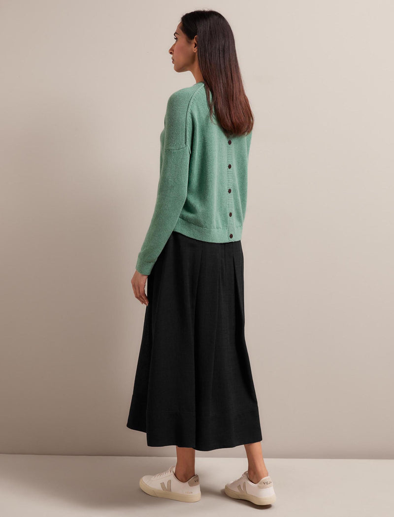 Lainey Linen Blend Jumper - Sea Green