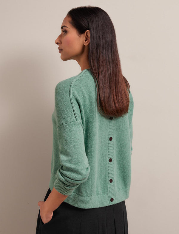 Lainey Linen Blend Jumper - Sea Green