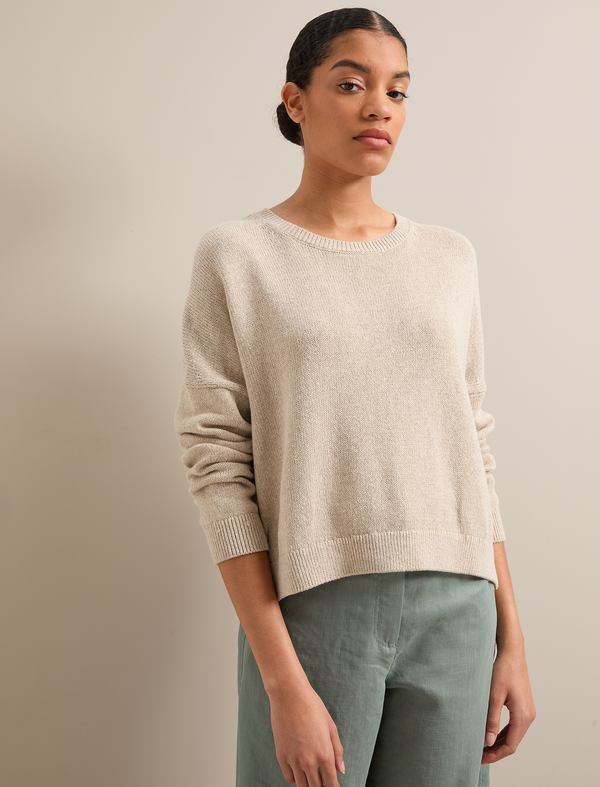 Lainey Linen Blend Jumper - Taupe