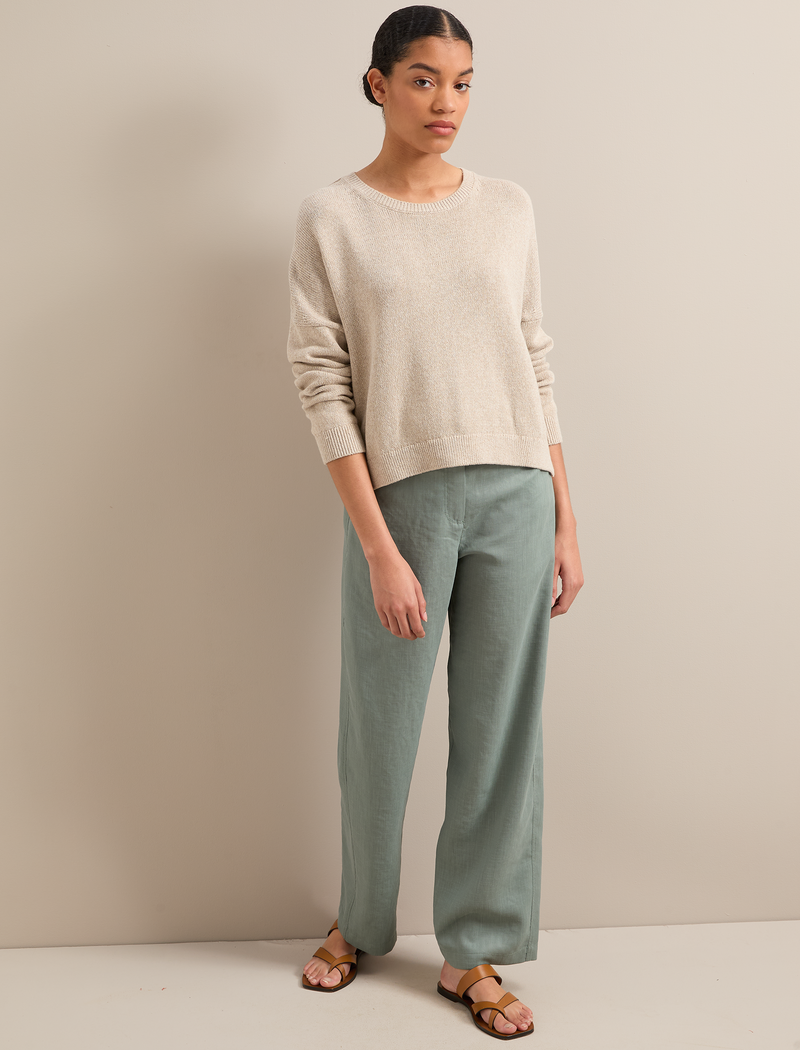 Lainey Linen Blend Jumper - Vermillion Red