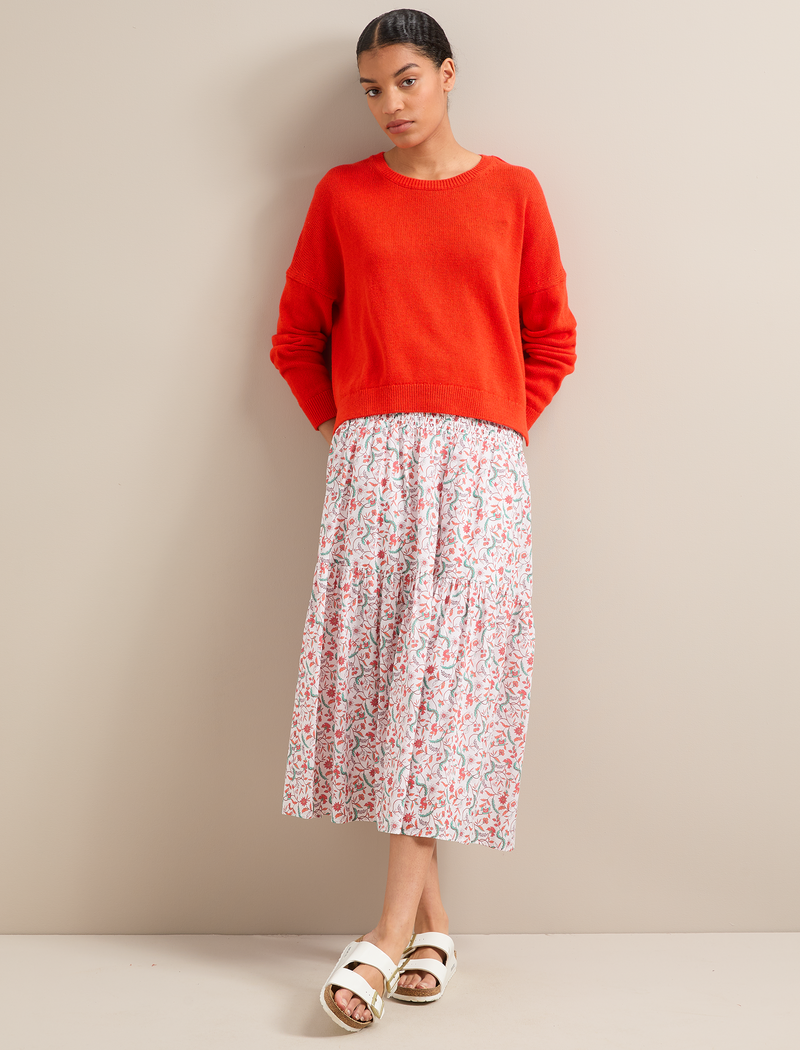 Lainey Linen Blend Jumper - Vermillion Red
