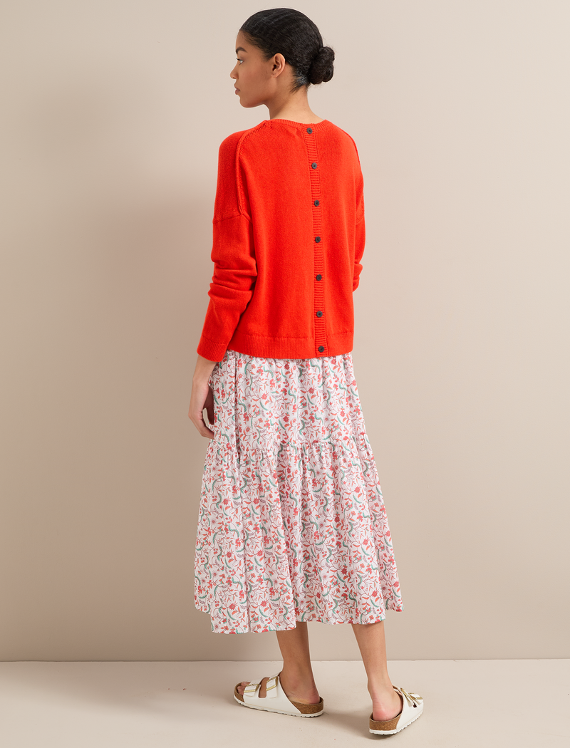 Lainey Linen Blend Jumper - Vermillion Red