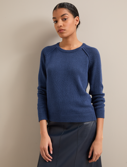 Drew Linen Blend Jumper - Indigo