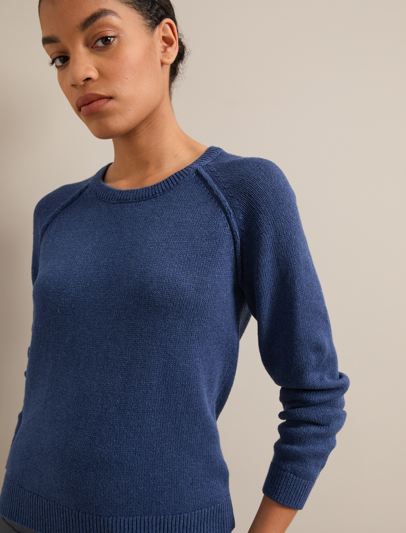 Drew Linen Blend Jumper - Indigo