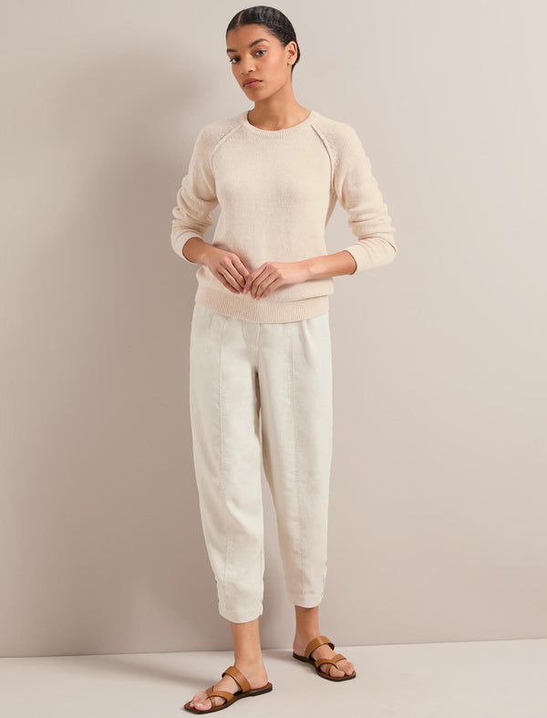 Drew Linen Blend Jumper - Oatmeal