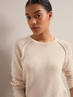 Drew Linen Blend Jumper - Oatmeal