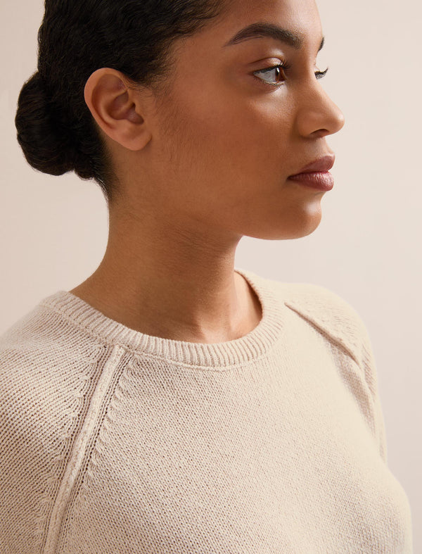 Drew Linen Blend Jumper - Oatmeal
