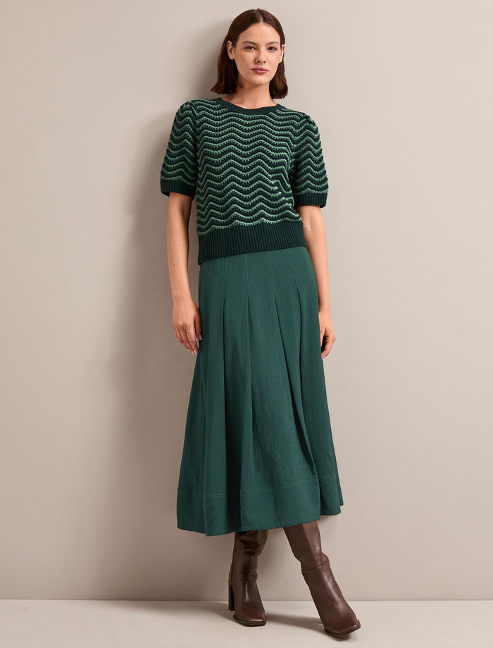 cefinn Sophia Techni Voile Maxi Skirt - Dark Green Skirt