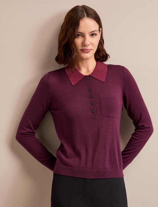 Josie Merino Wool Blend Jumper - Burgundy