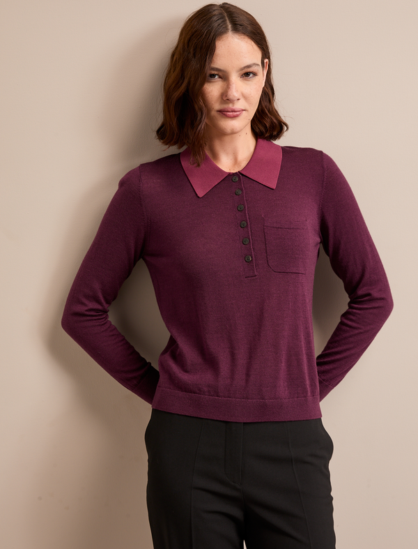 Josie Merino Wool Blend Jumper - Burgundy