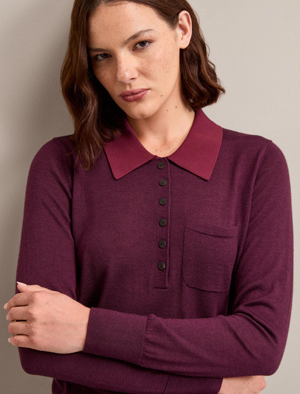 Josie Merino Wool Blend Jumper - Burgundy