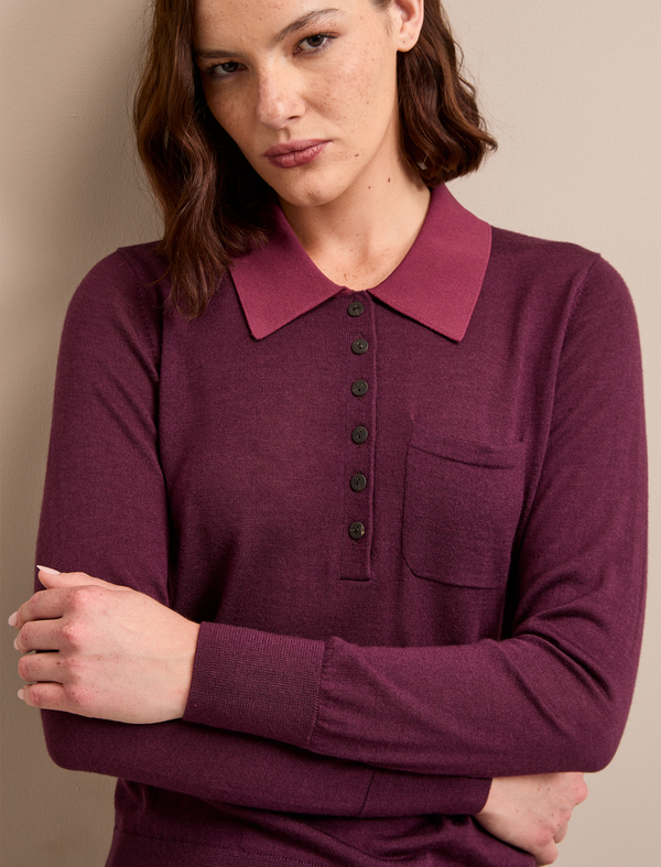 Josie Merino Wool Blend Jumper - Burgundy