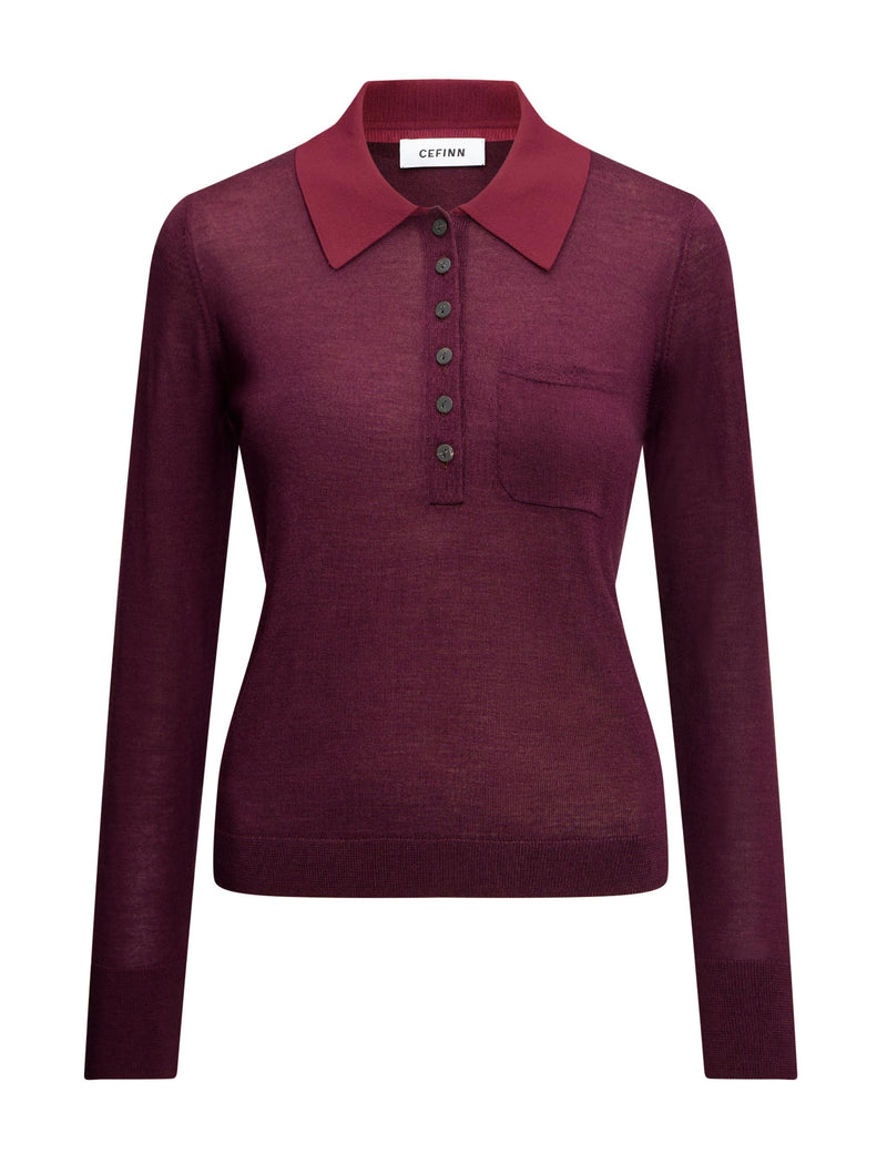 Josie Merino Wool Blend Jumper - Burgundy