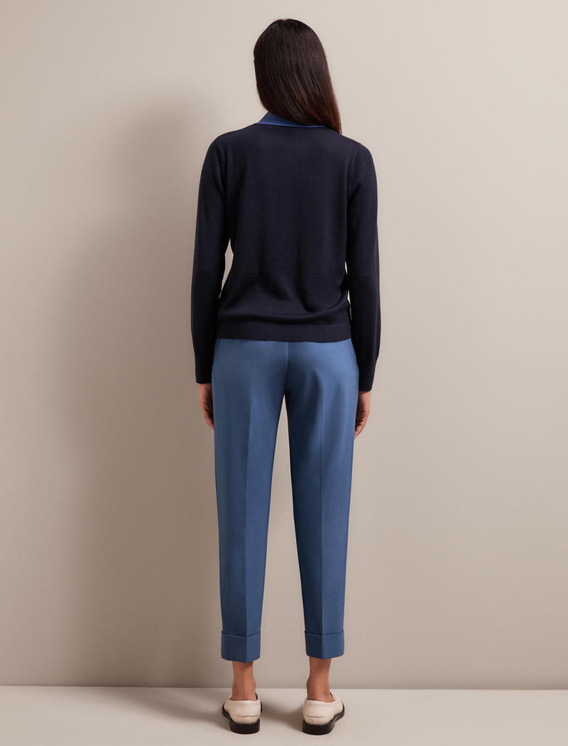 Josie Merino Wool Blend Jumper - Navy Slate Blue