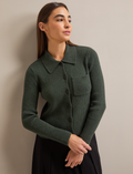 Jackie Cotton Blend Cardigan - Khaki
