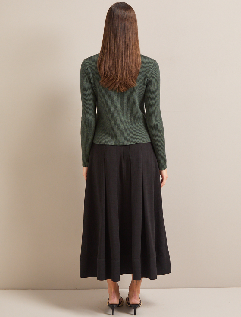 Jackie Cotton Blend Cardigan - Khaki