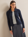 Jackie Cotton Blend Cardigan - Navy