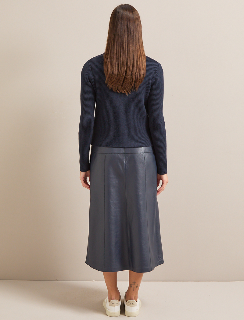 Jackie Cotton Blend Cardigan - Navy