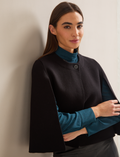 Cecily Cotton Blend Cape - Black