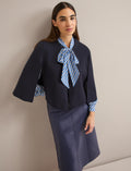 Cecily Cotton Blend Cape - Navy