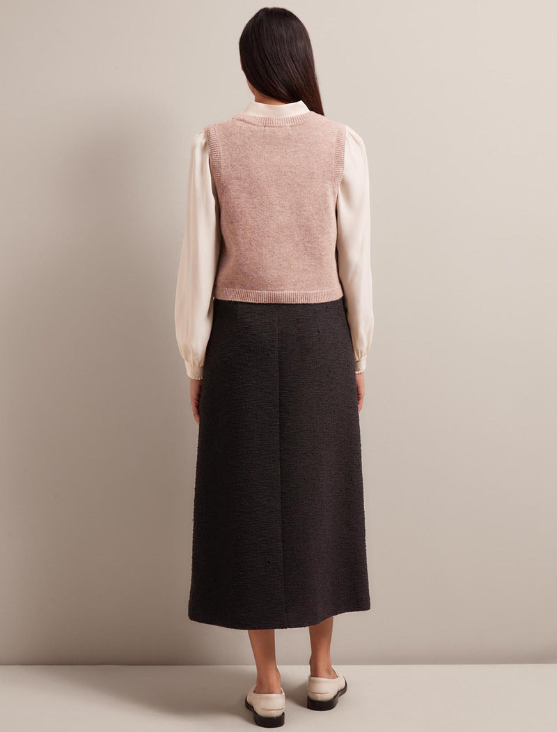 Wesley Cashmere Blend V Neck Waistcoat - Taupe