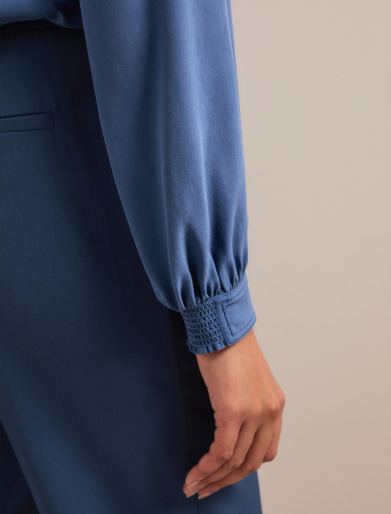 Brenna Silk Shirt - Slate Blue