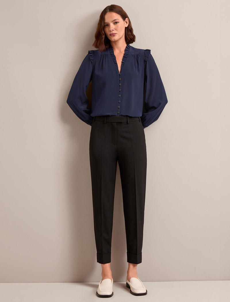 Stella Silk Shirt - Navy