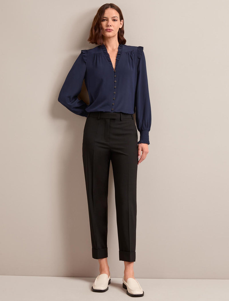 Stella Silk Shirt - Navy