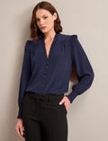 Stella Silk Shirt - Navy