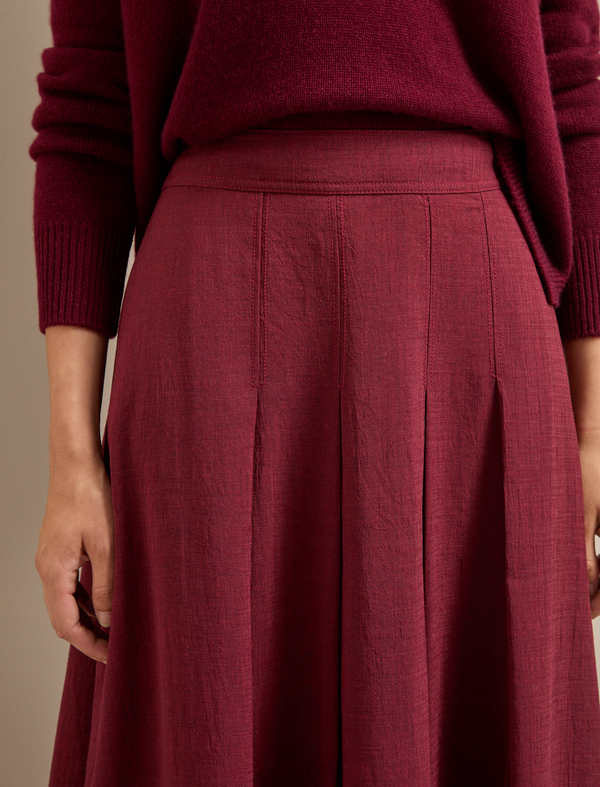 Sophia Techni Voile Maxi Skirt - Burgundy
