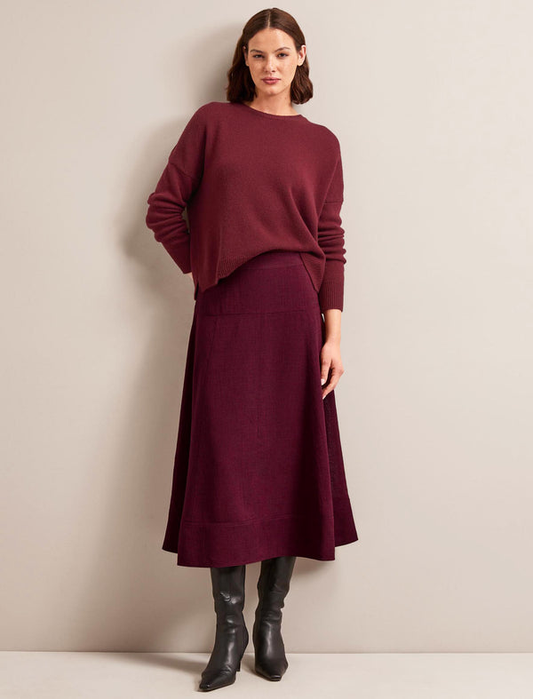 Selma Techni Voile Maxi Skirt - Burgundy