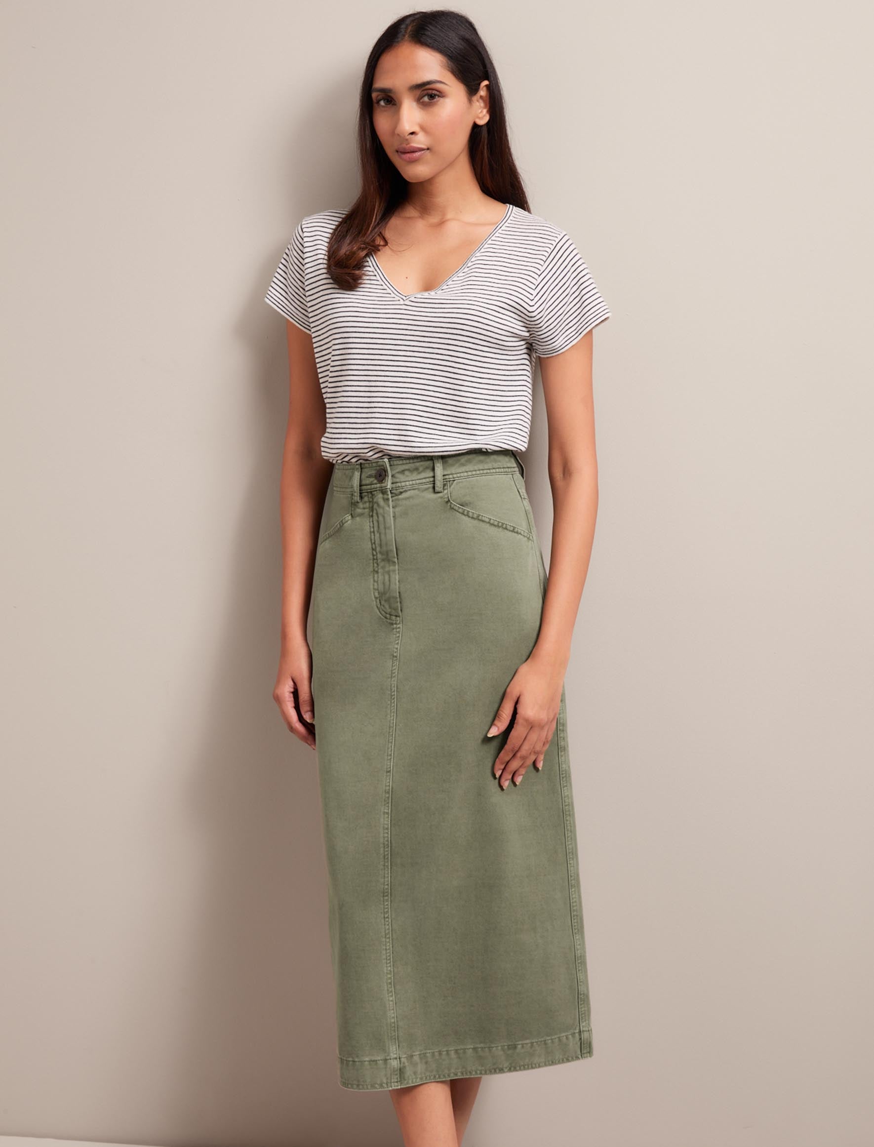 midi skirt khaki