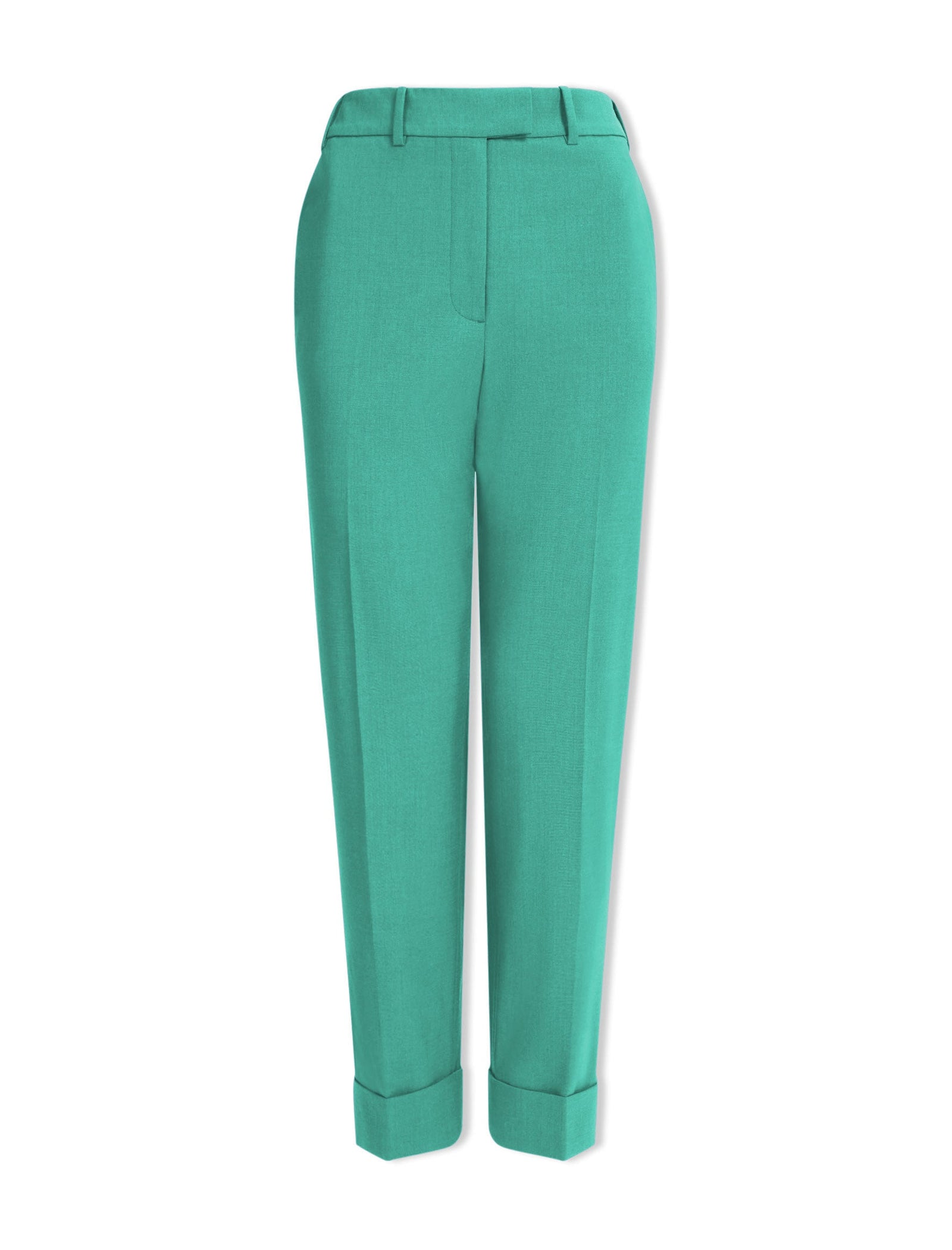 Clement Tailored Turn Up Stretch Wool Blend Easy Trouser