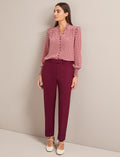 Clement New Wool Easy Waist Trouser - Burgundy