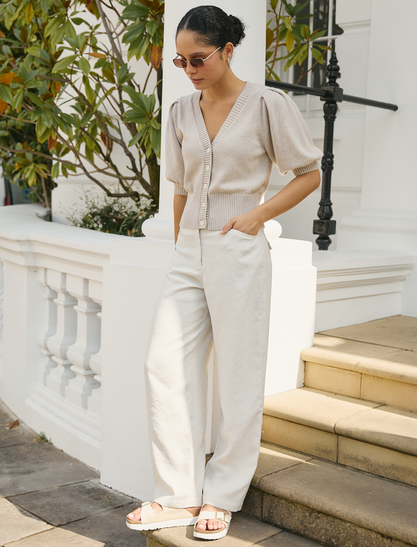 Hudson Techni Linen Trouser - Cream