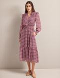 Saskia Maxi Dress - Burgundy Heart Geo Print